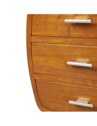 Côté Loges | Table d’appoint Marina 3 tiroirs en bois et inox