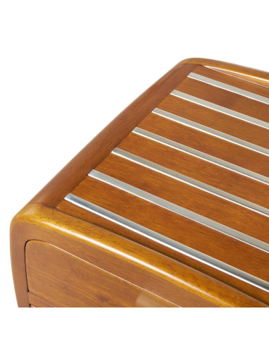 Côté Loges | Table d’appoint Marina 3 tiroirs en bois et inox