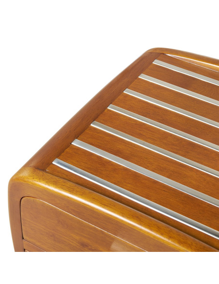 Côté Loges | Table d’appoint Marina 3 tiroirs en bois et inox