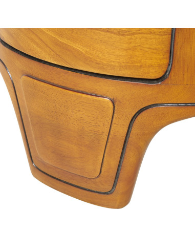 Côté Loges | Fauteuil club Marina cuir vintage et bois massif