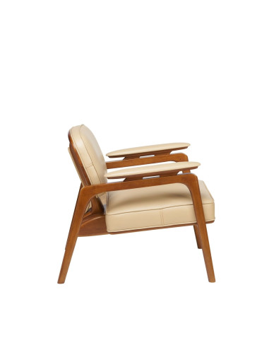 Côté Loges | Fauteuil Einar en bois massif, cuir ou tissu