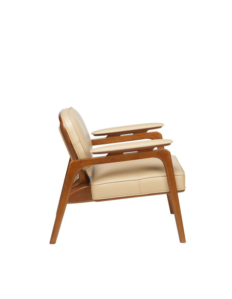 Côté Loges | Fauteuil Einar en bois massif, cuir ou tissu