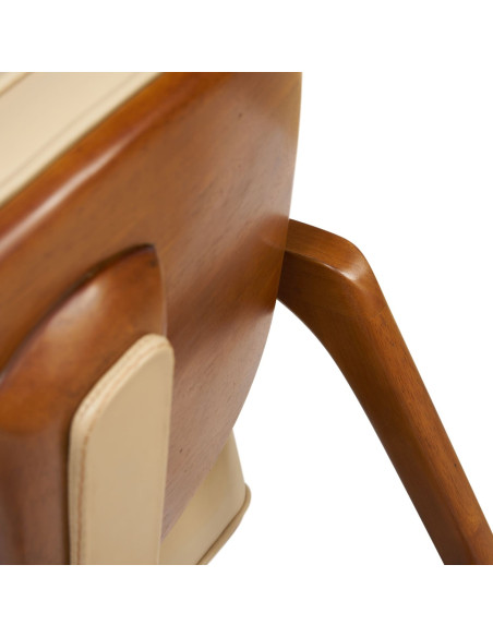 Côté Loges | Fauteuil Einar en bois massif, cuir ou tissu