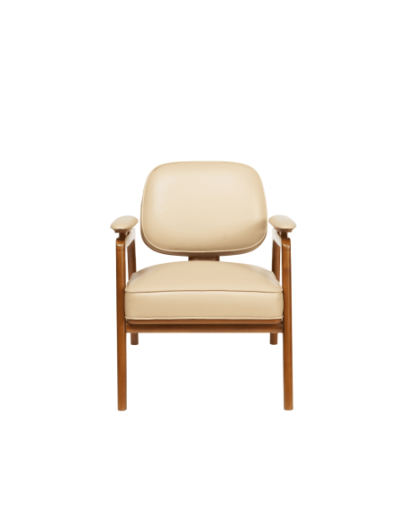 Côté Loges | Fauteuil Einar en bois massif, cuir ou tissu