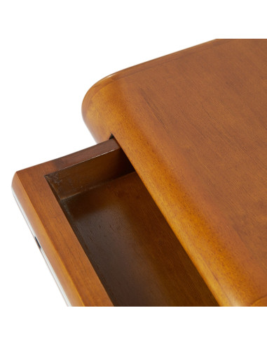 Côté Loges | Table d’appoint Orsay en bois et cuir vintage