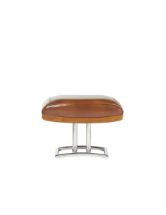 Côté Loges | Pouf Marina cuir vintage et structure artisanale 2