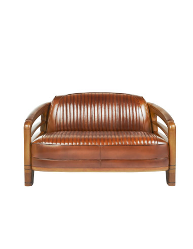 Côté Loges | Canapé Marina 2 places en cuir vintage chic