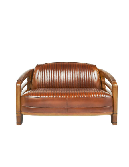 Côté Loges | Canapé Marina 2 places en cuir vintage chic