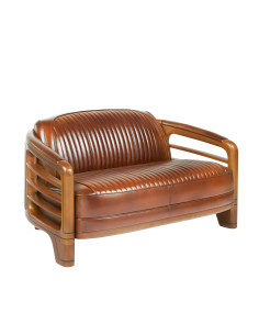 Côté Loges | Canapé Marina 2 places en cuir vintage chic