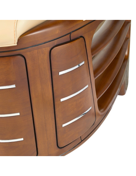 Côté Loges | Fauteuil Marina en bois et tissu artisanal chic