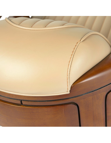 Côté Loges | Fauteuil Marina en bois et tissu artisanal chic