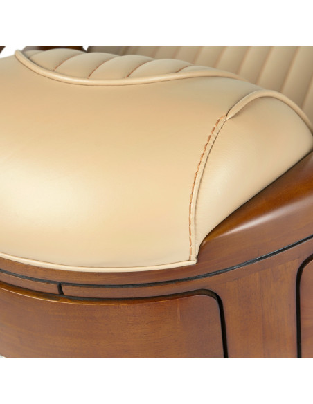 Côté Loges | Fauteuil Marina en bois et tissu artisanal chic