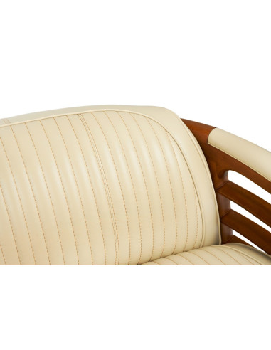 Côté Loges | Canapé Marina 2 places cuir beige design