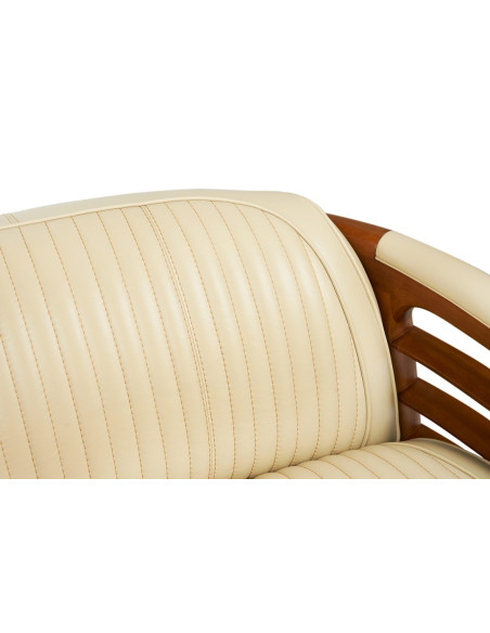 Côté Loges | Canapé Marina 2 places cuir beige design