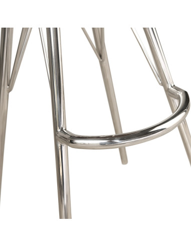 Côté Loges | Tabouret de bar Marina pivotant design inox bois