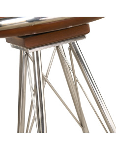 Côté Loges | Tabouret de bar Marina pivotant design inox bois 2