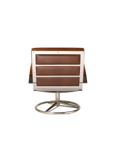 Côté Loges | Fauteuil City pivotant en cuir et inox design 2