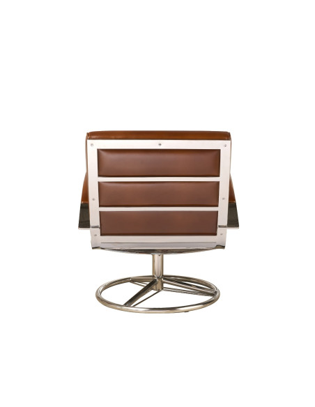 Côté Loges | Fauteuil City pivotant en cuir et inox design