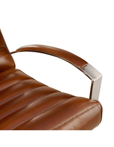 Côté Loges | Fauteuil City pivotant en cuir et inox design