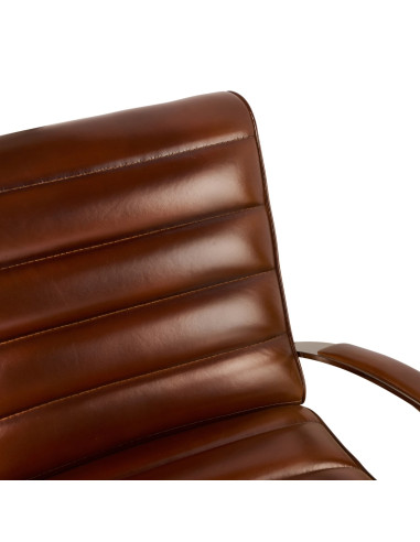 Côté Loges | Fauteuil City pivotant en cuir et inox design