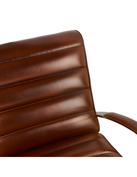 Côté Loges | Fauteuil City pivotant en cuir et inox design