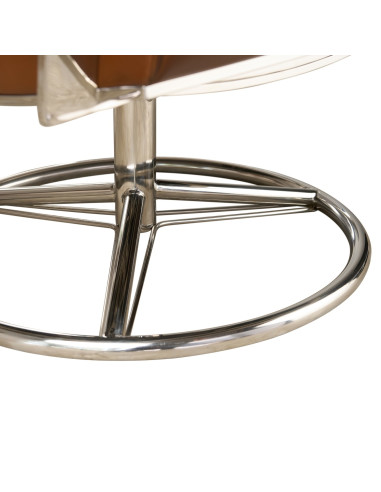 Côté Loges | Fauteuil City pivotant en cuir et inox design
