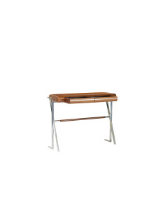 Côté Loges | Console Orsay art déco en bois et cuir vintage 2