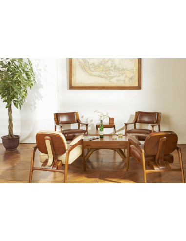 Côté Loges | Fauteuil Einar en bois massif, cuir ou tissu