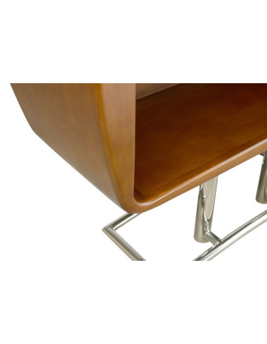 Côté Loges | Bibliothèque Marina bois massif et inox design