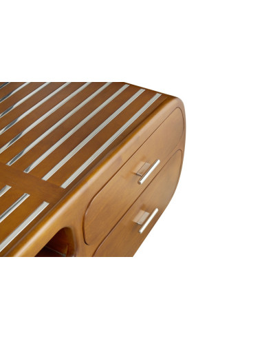 Côté Loges | Meuble TV Marina bois massif et inox design