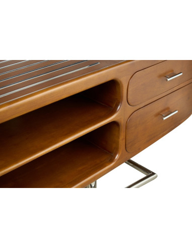 Côté Loges | Meuble TV Marina bois massif et inox design