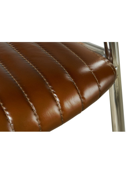 Côté Loges | Chaise Marina en cuir avec accoudoirs design