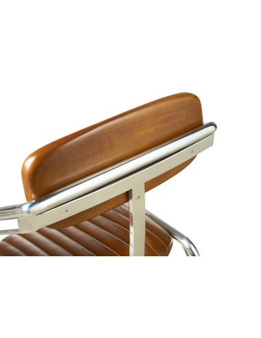 Côté Loges | Chaise Marina en cuir avec accoudoirs design