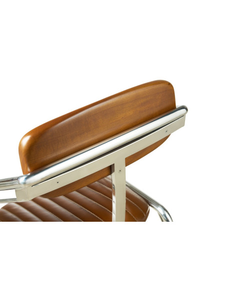 Côté Loges | Chaise Marina en cuir avec accoudoirs design