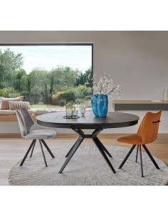 Côté Loges | Table ronde céramique DOHA extensible 120-160 cm 2