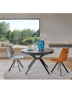 Côté Loges | Table ronde céramique DOHA extensible 120-160 cm