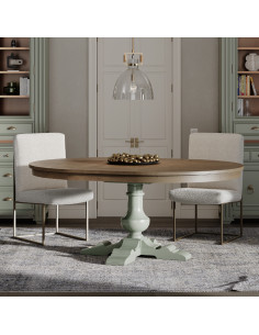 Côté Loges | Table ronde extensible De Kercoet en bois massif