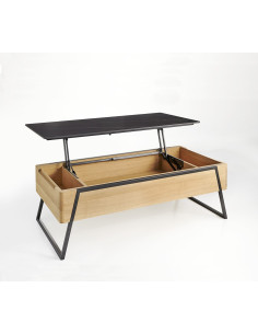 Table Basse ALBON : Plateau Céramique et structure bois massif 2