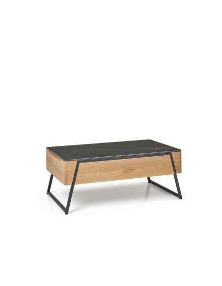 Table Basse ALBON : Plateau Céramique et structure bois massif