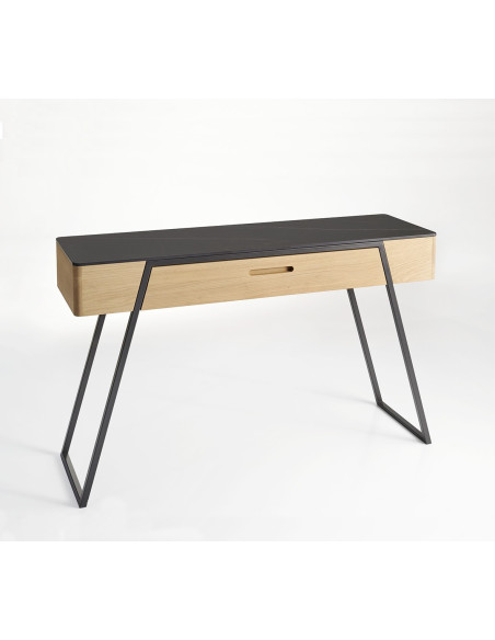 Console ALBON - Plateau Céramique et Chêne Naturel