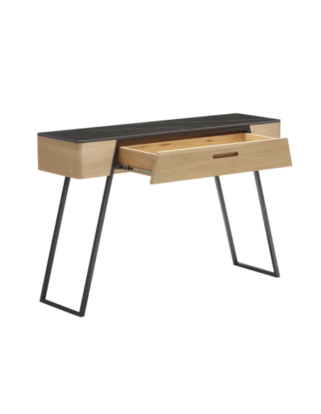 Console ALBON - Plateau Céramique et Chêne Naturel