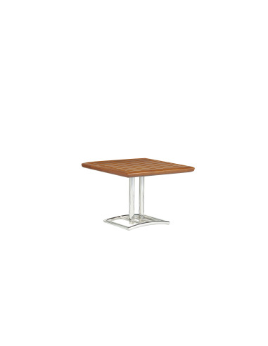 Table d'appoint Marina carré : Plateau en bois massif et inox