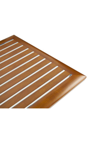 Table d'appoint Marina carré : Plateau en bois massif et inox