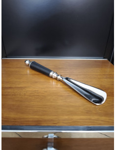 Chausse pied avec manchette en cuir noir