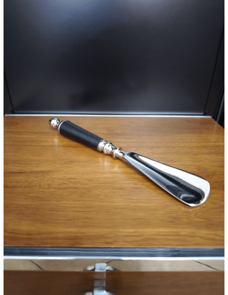 Chausse pied avec manchette en cuir noir