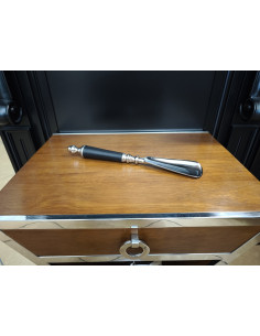 Chausse pied avec manchette en cuir noir 2