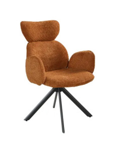 Fauteuil Bubble Caramel avec accoudoirs | Élégance cosy