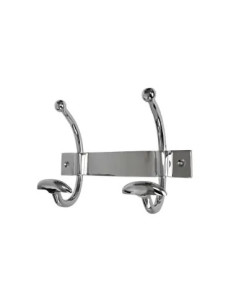 Porte-manteau MEURICE 2 crochets | Bois et métal vintage