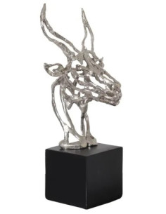 Tête antilope déco en étain | Élancée et sculpturale