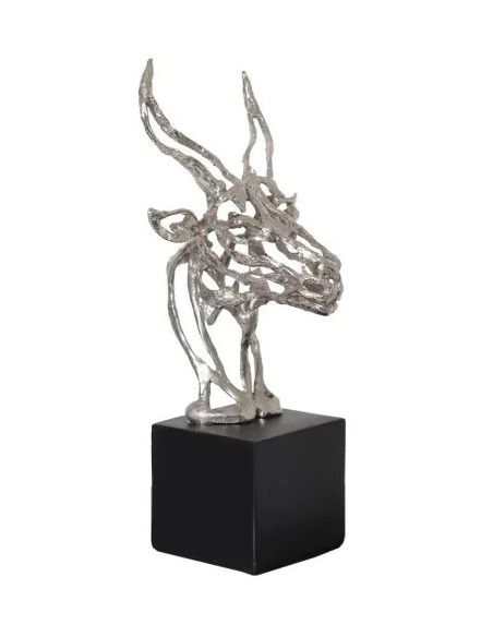 Tête antilope déco en étain | Élancée et sculpturale